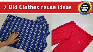 7 New Ideas with old clothes | Best ways to recycle Old Clothes | old clothes reuse ideas