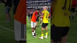 Jadon Sancho & Marco Reus meet again. they talk & hug each other