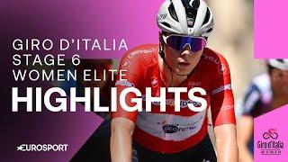 IMMENSE COMEBACK!  | Women's Giro D'Italia Stage 6 Race Highlights | Eurosport Cycling
