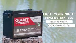 GIANT 170AH 12V Lithium Deep Cycle Battery | Australian Made 12V LiFEPO4 Battery | Aussie Batteries