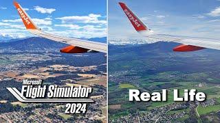 Flight Simulator 2024 vs Real Life | Landing in Geneva