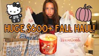 $600+ FALL HAUL | HomeGoods, Hobby Lobby, & Bath & Body Works (halloween/cozy decor, candles, etc.)