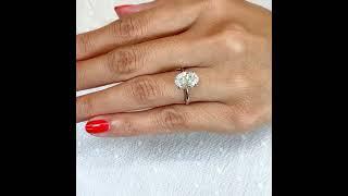 2.55ct Oval Lab Diamond Pave Basket Solitaire Ring