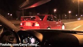 Mercedes Benz E63 AMG vs Mitsubishi Lancer Evo 6 TME