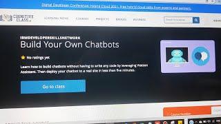 Build your own chatbot course-Cognitive Class.ai