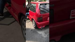 Fiat Uno Turbo vermelho ACELERANDO com válvula de prioridade!! #shorts