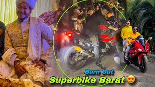 Superbike Barat leke gaya Dost ki Shadi main  Burnout 