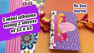 Mini Albums using 2 Sheets of 12x12 No Sew Journal 