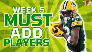 Week 5 MUST ADD Waiver Wire Pickups | Fantasy Football Advice 2024