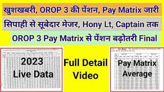 खुशखबरी, OROP 3 की पेंशन मैट्रिक्स जारी, Sep से SM, Capt तक #pension #orop2 #arrear #orop3 #orop