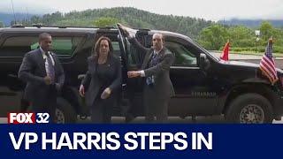 Vice President Harris steps in for Biden at Peace Summit