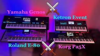 Korg Pa5X️Ketron Event️Yamaha Genos️Roland E-80  sound comparison  "Get Lucky"