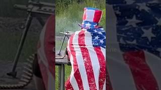 Patriot blowing up grill with belt fed MG              Columbia War Machine