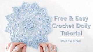 Easy Crochet Doily Tutorial For Beginners, Quick Doily Pattern, Flower Doily Crochet Pattern