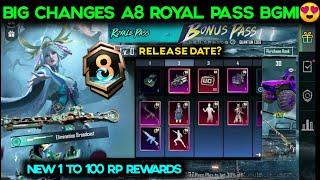 BGMI NEW ROYALE PASS DATE/ A8 ROYAL PASS 1 TO 100 RP REWARDS/A8 60UC VOUCHER/ BGMI NEW RP KAB AAYEGA