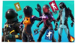 Eternal Voyager VS Dark Voyager(ALL Astronauts skins Showcased with best fortnite emotes...)