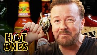 Ricky Gervais Pits His Mild British Palate Against Spicy Wings | Hot Ones