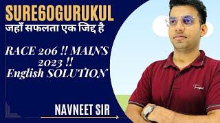 RACE 206 !! MAINS 2023 !! English SOLUTION !! Navneet Sir !! SURE 60 GURUKUL