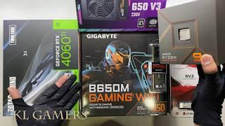 AMD Ryzen 9 7900 GIGABYTE B650M GAMING WIFI Kingston NV3 ZOTAC RTX4060Ti Gaming PC Build