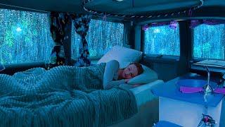 Deep Sleep Ambience: Relieve Stress to Fall Asleep Fast with Soothing Rain & Thunder on Cozy Car