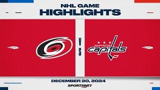 NHL Highlights | Hurricanes vs. Capitals - December 20, 2024