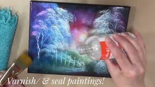 How I Seal My Paintings, Finish The Sides and Clean My Brushes ️
