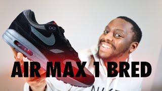 Nike Air Max 1 Bred Black Anthracite On Foot Sneaker Review QuickSchopes 606 Schopes FV6910 001