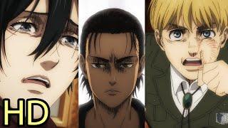 Eren hurts Mikasa and Armin Feelings | Armin gets Angry and punches Eren  Vs Armin English Dub HD