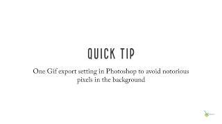 One Gif export setting in Photoshop to avoid notorious pixels in the background
