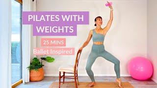 25 Minute Body Sculpt Pilates and Barre Workout With Optional Weights | Beginner Friendly