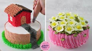 Small House Birthday Cake and Flowers Cake for Lover | Part 428