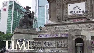 Anti-Rape Protests Vandalize Mexico City's Famous Angel Of Independence Monument | TIME