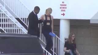 Charlize Theron leaving out the back of the Critics Choice Awards @CharlizeAfrica