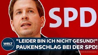 KEVIN KÜHNERT: "Leider bin ich nicht gesund!" Paukenschlag! SPD-Generalsekretär tritt sofort zurück!