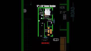 17' X 33' Home design, 17 ft.x33 ft. Home Floor plan #reels #shorts