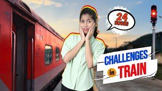 LIVING IN TRAIN For 24 Hours Challenge Gone Crazy | Haunted Train | PART-1