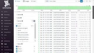 DataDog Logs: using search, filter and sort operations.