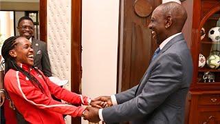 'YOU ARE SO SMALL!' LAUGHTER AS PRESIDENT RUTO RECEIVES FAITH KIPYEGON AT STATE HOUSE!!