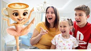 Балерина Капучина Тима и Эмма смотрят итальянский брейнрот
