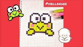 Кероппи Как рисовать по клеточкам лягушку из Hello Kitty Пиксель Арт Keroppi Pixel Art How to Draw