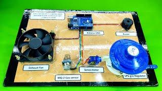 Gas leakage detection with auto-cut off gas regulator project using Arduino || mini project || kit