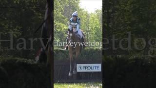 Good boy! Charlotte P-A and Wil Jack B King master the brushes Cirencester Park #rurallife #eventing