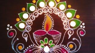 beautiful diya rangoli for Diwali  | creative Diwali muggulu | #shitalrangolis #muggulu #kolams