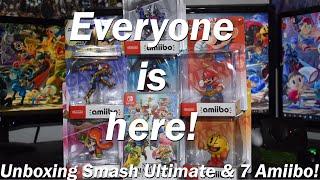 EVERYONE IS HERE - Unboxing Super Smash Bros Ultimate & 7 SSBU amiibo!!!