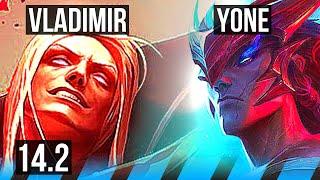 VLADIMIR vs YONE (MID) | 66% winrate, 4/1/3 | KR Grandmaster | 14.2