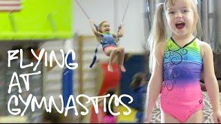 Flying at Gymnastics in Her New Rainbow Bratayley Leotard | Crazy8Family