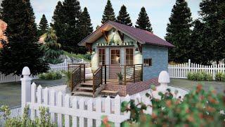 (200 sqft ) Amazing Cozy Tiny Cabin Design 3 x 6 m ( 10 x 20 Ft )