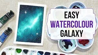 EASY watercolour galaxy painting tutorial for absolute beginners