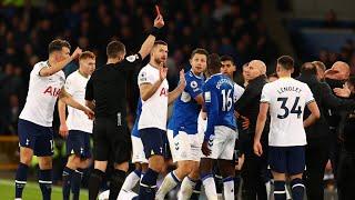 Abdoulaye Doucouré RED CARD vs Tottenham vs Everton AFTER TOUCHING Harry Kane in  FACE, Doucouré RED