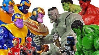 Thanos vs Hulk, Help Avengers~! Captain America, Spider man, Iron Man, Black Panther Toys Play